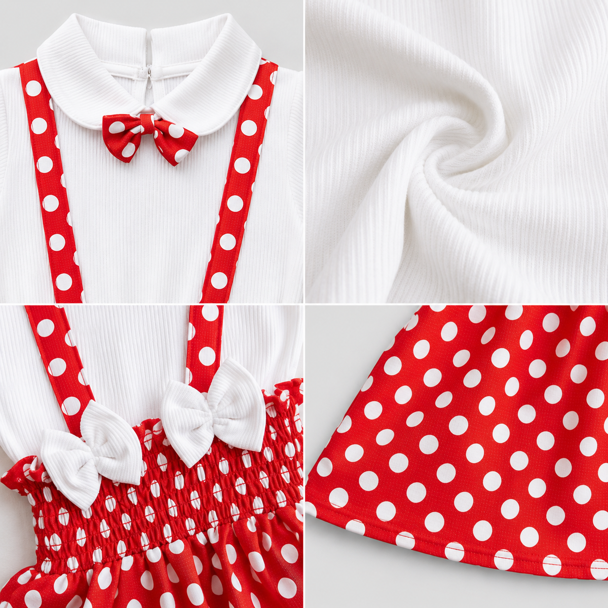 Minnie Polka Bow Suspender Frock