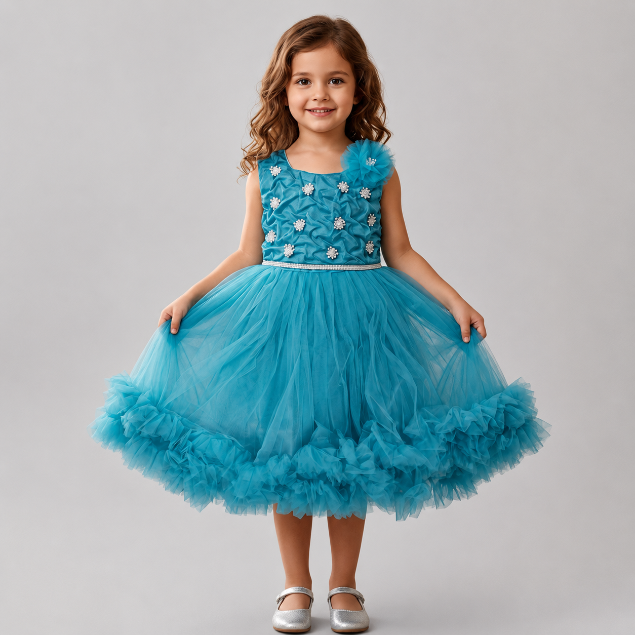 Turquoise Blue Butterfly Frock