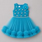 Turquoise Blue Butterfly Frock