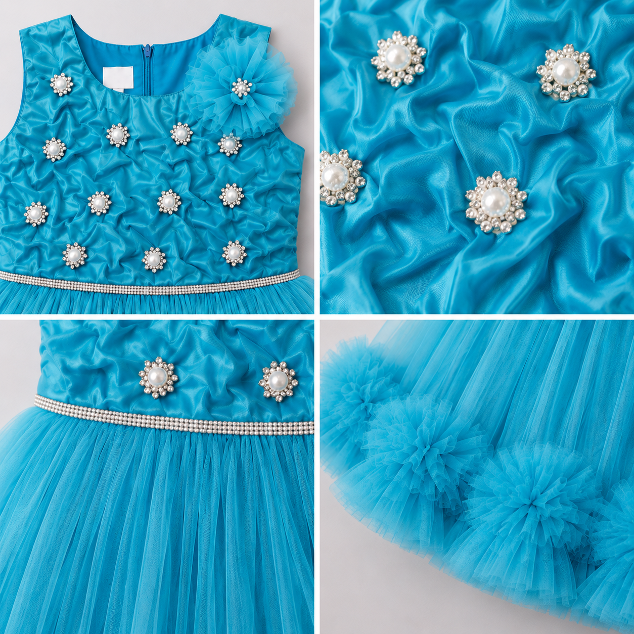 Turquoise Blue Butterfly Frock