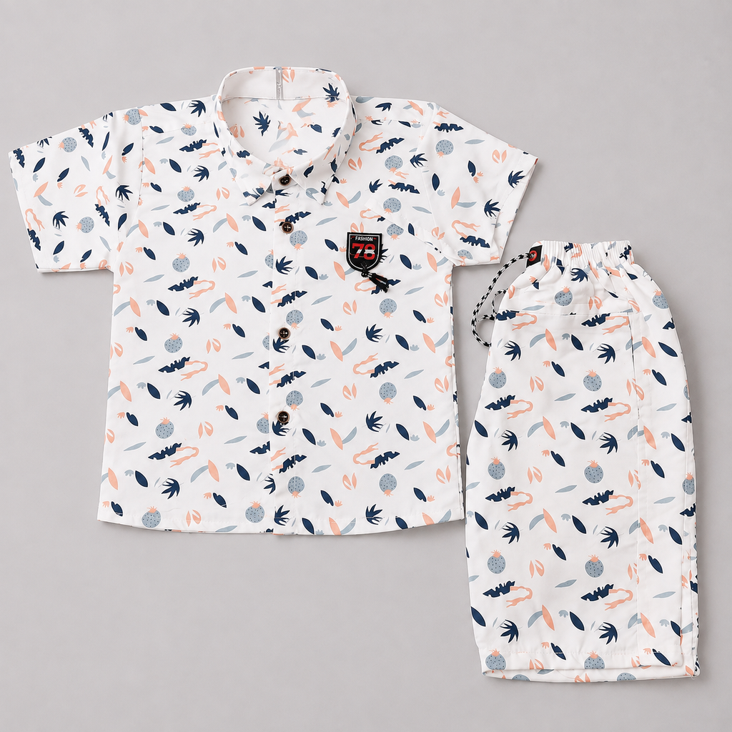 Little Explorer Blue Print Co-ord Set