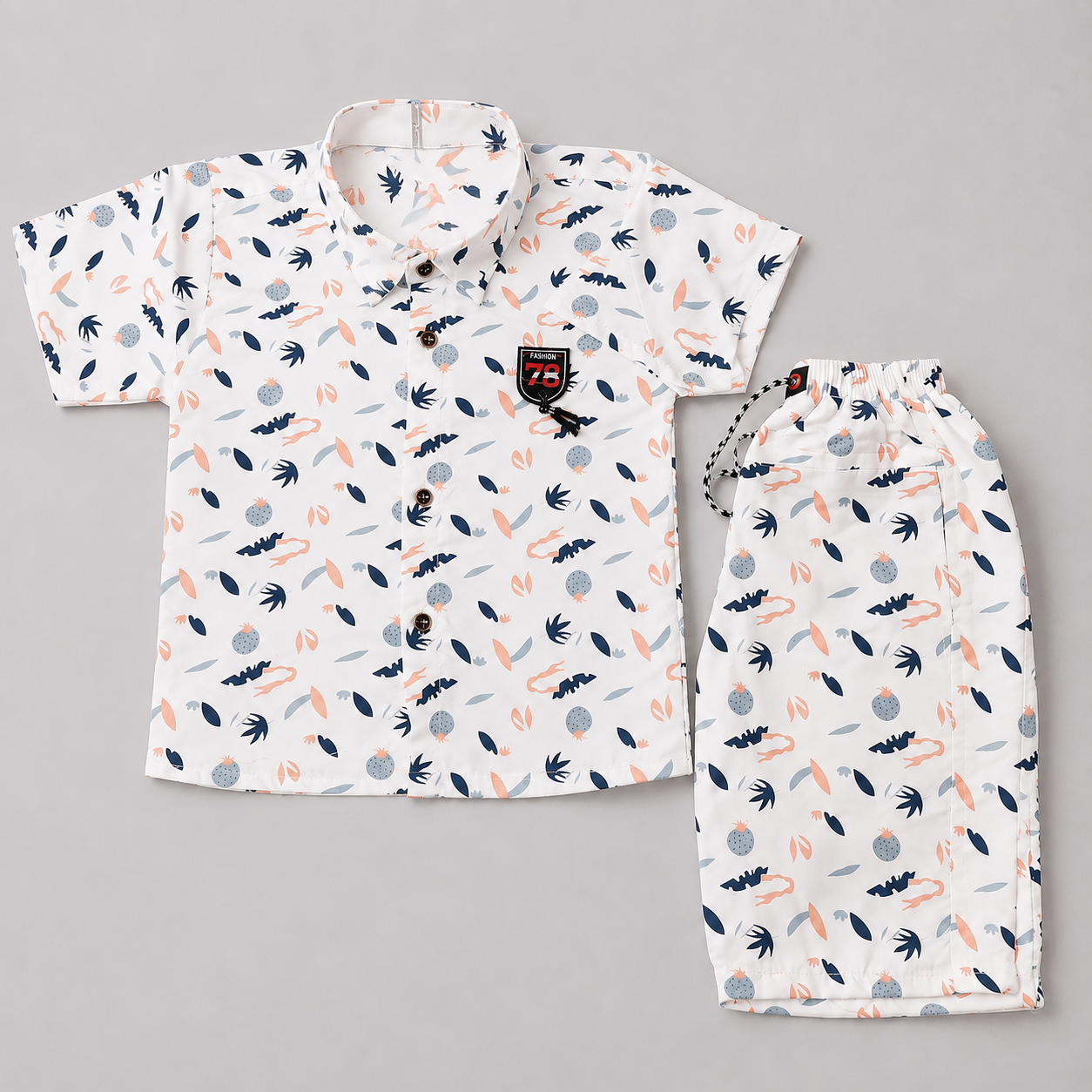 Little Explorer Blue Print Co-ord Set