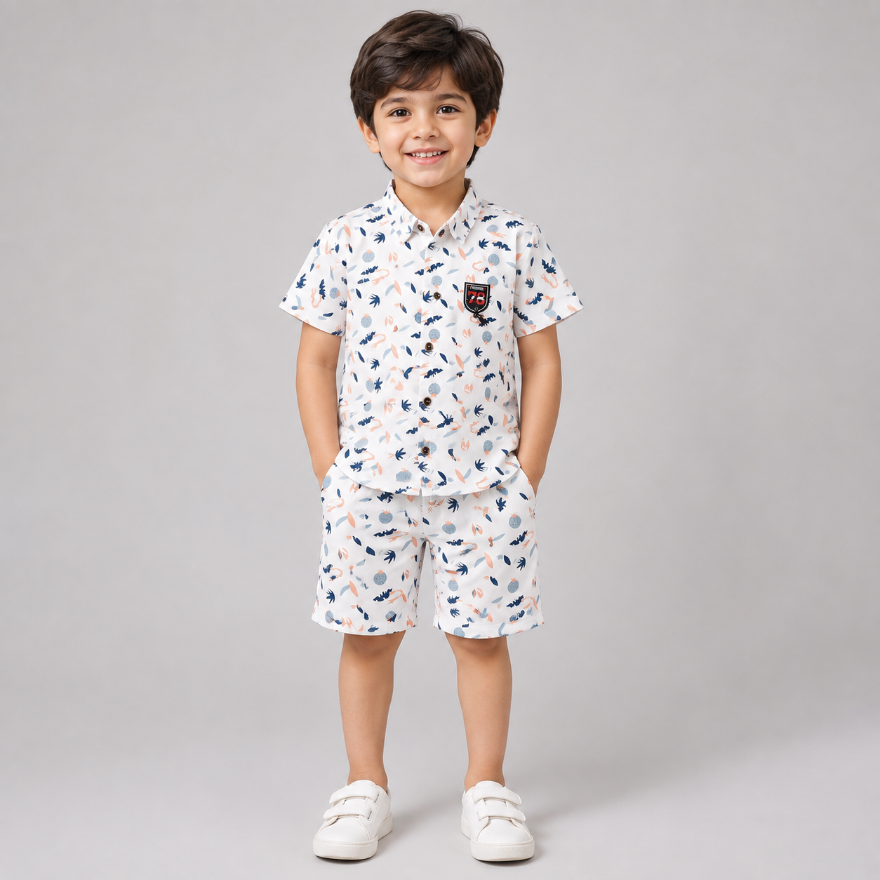 Little Explorer Blue Print Co-ord Set
