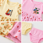 Floral & Heart Print Dress Set – Pack of 2