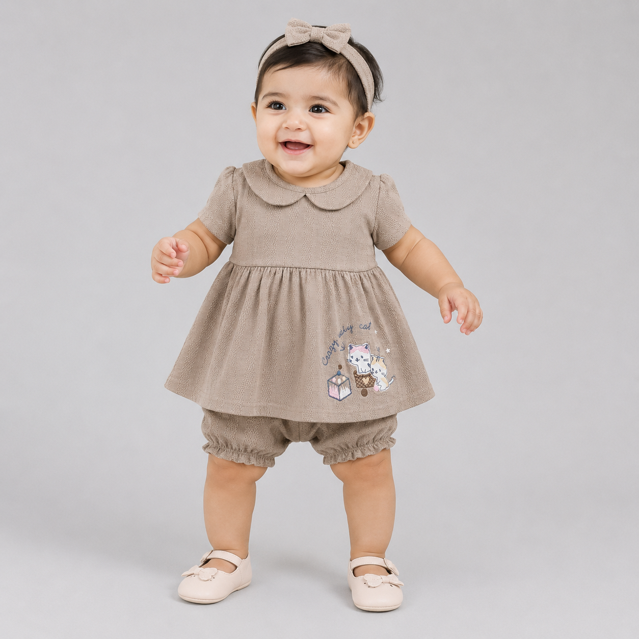 Little Kitty Cuddle Frock & Bloomer Set