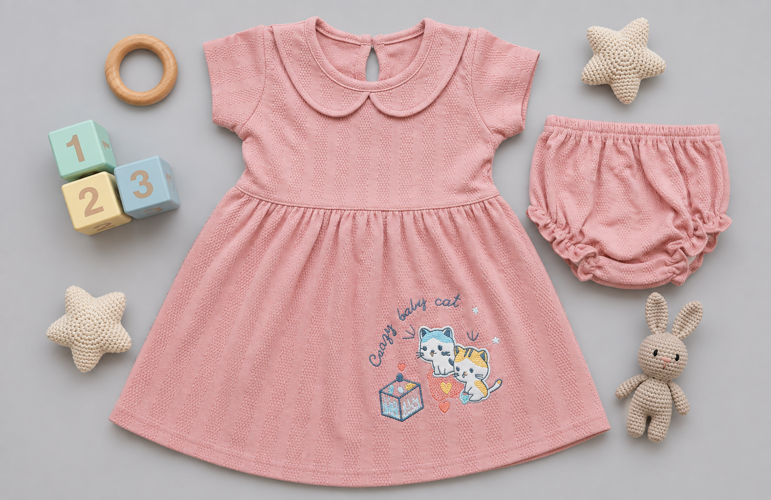Little Kitty Cuddle Frock & Bloomer Set