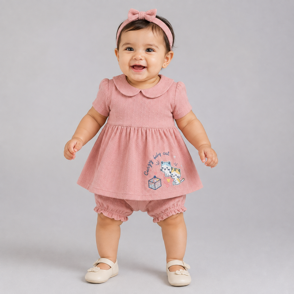 Little Kitty Cuddle Frock & Bloomer Set