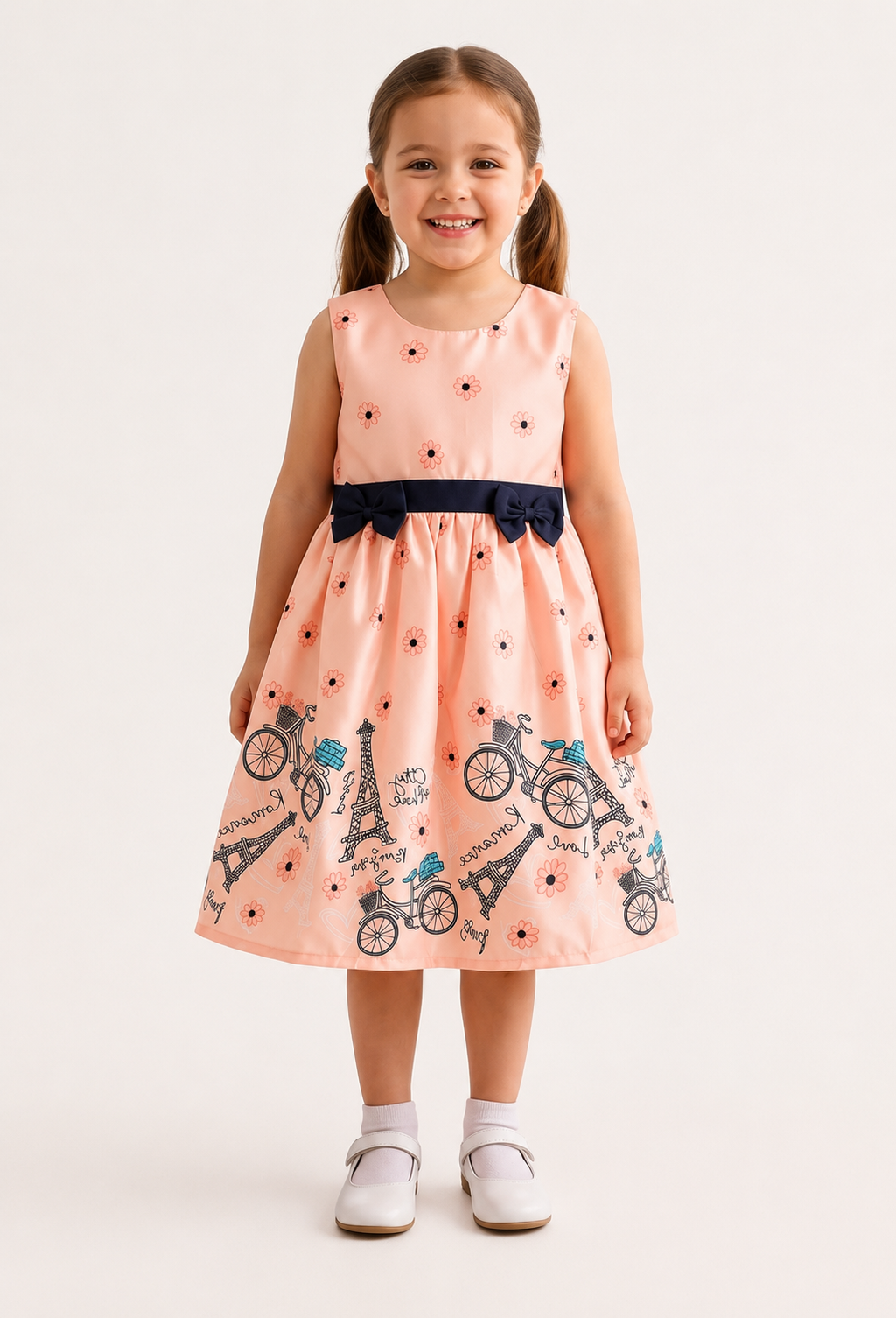 Paris Bloom Bow Dress