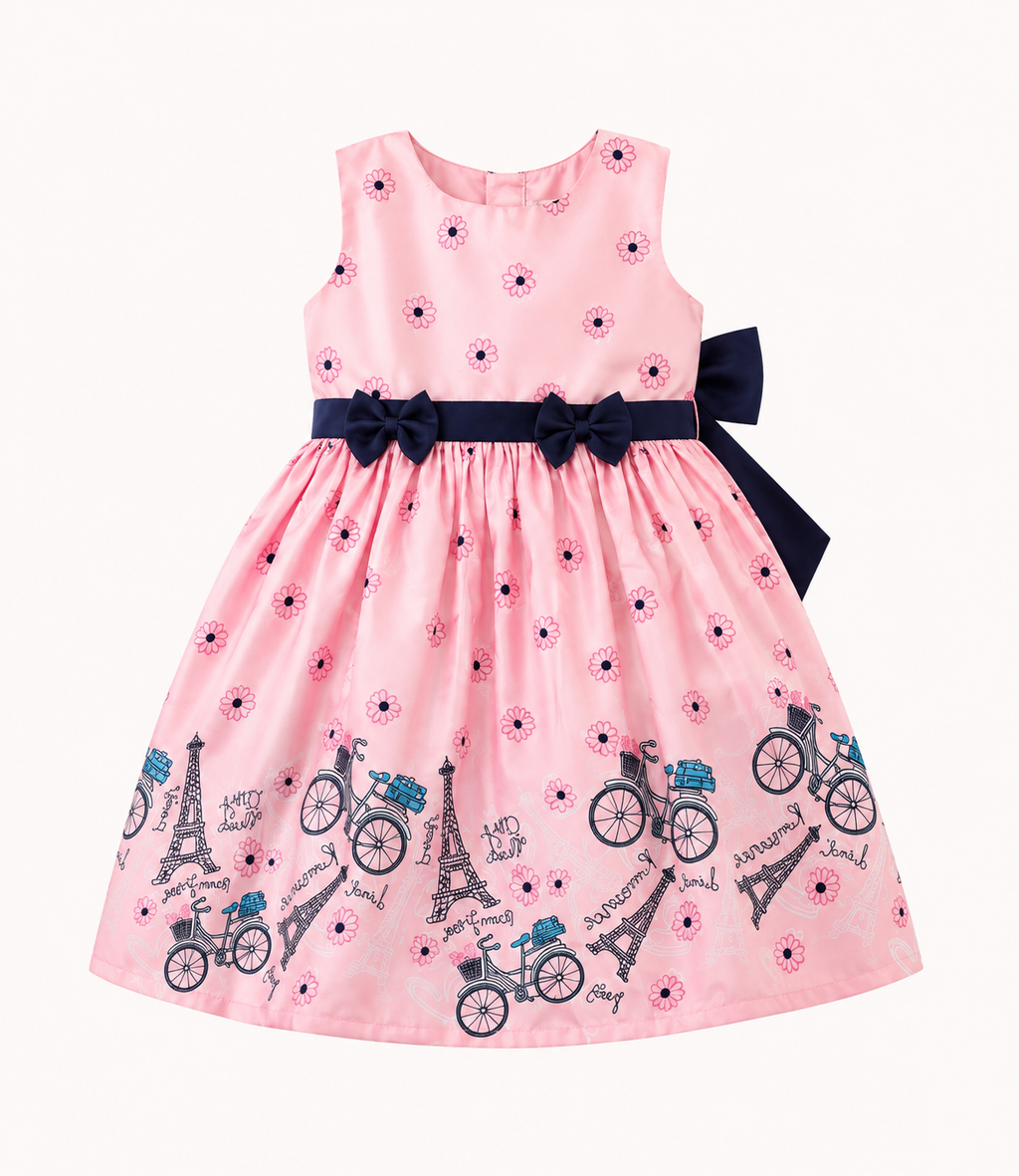 Paris Bloom Bow Dress