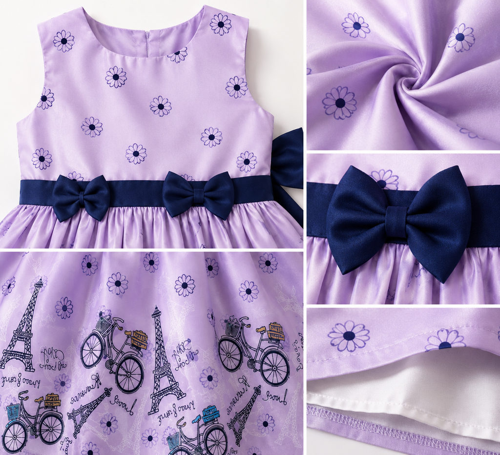 Paris Bloom Bow Dress
