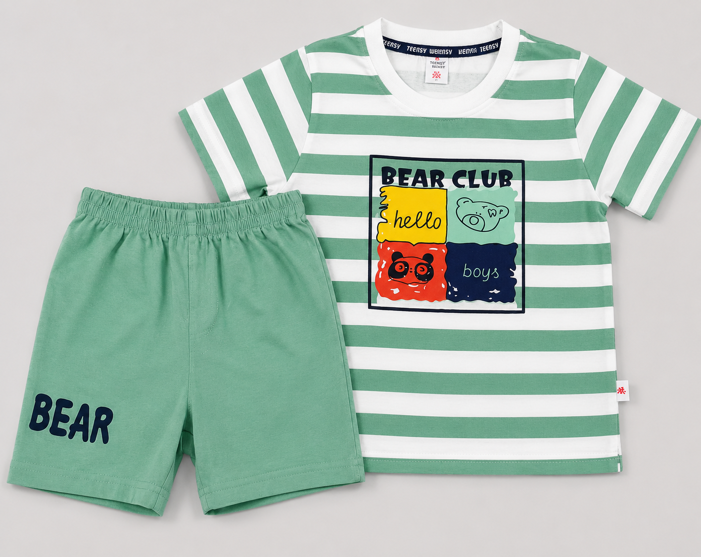 Bear Club Green Stripe Co-ord Set