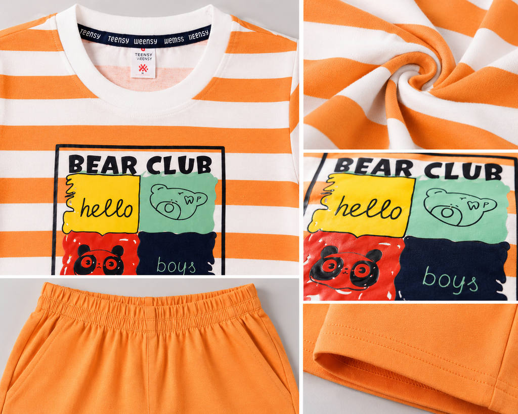 Bear Club Orange Stripe Co-ord Set