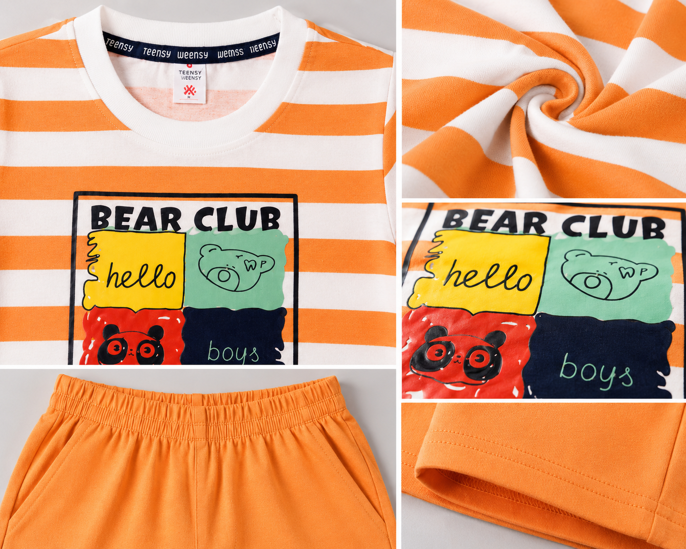 Bear Club Orange Stripe Co-ord Set