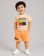 Bear Club Orange Stripe Co-ord Set