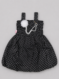 Midnight Black Polka Balloon Dress