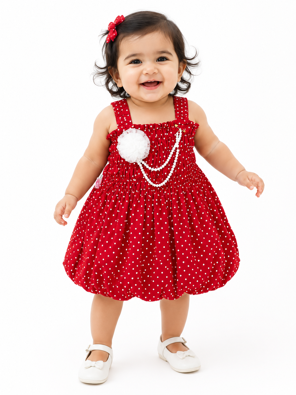 Red Polka Balloon Dress