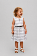 Elegant Striped Belted Frock