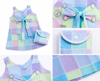 Pastel Check Bow Midi Dress