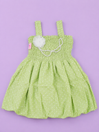 Pista Green Polka Balloon Dress