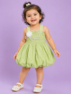 Pista Green Polka Balloon Dress