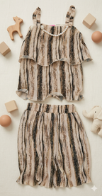 Balloon Style Striped Co-ord Set
