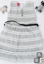 Elegant Striped Belted Frock
