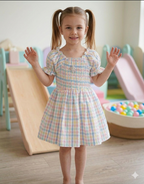 Pastel Check Smocked Frock