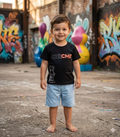 Cool Black Tee &amp; Denim Shorts Set