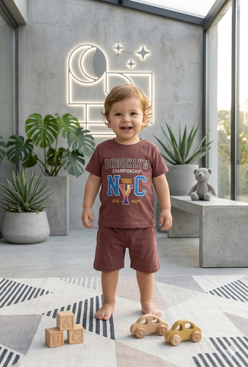 Brooklyn Style Co-ord Set In Brown