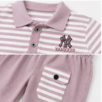 Boys’ Lavender Striped Polo & Shorts Set